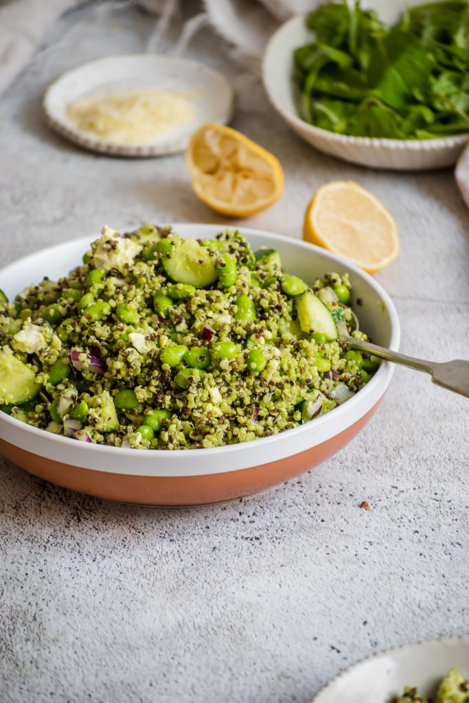 Rocket Pesto Quinoa Salad One Harvest
