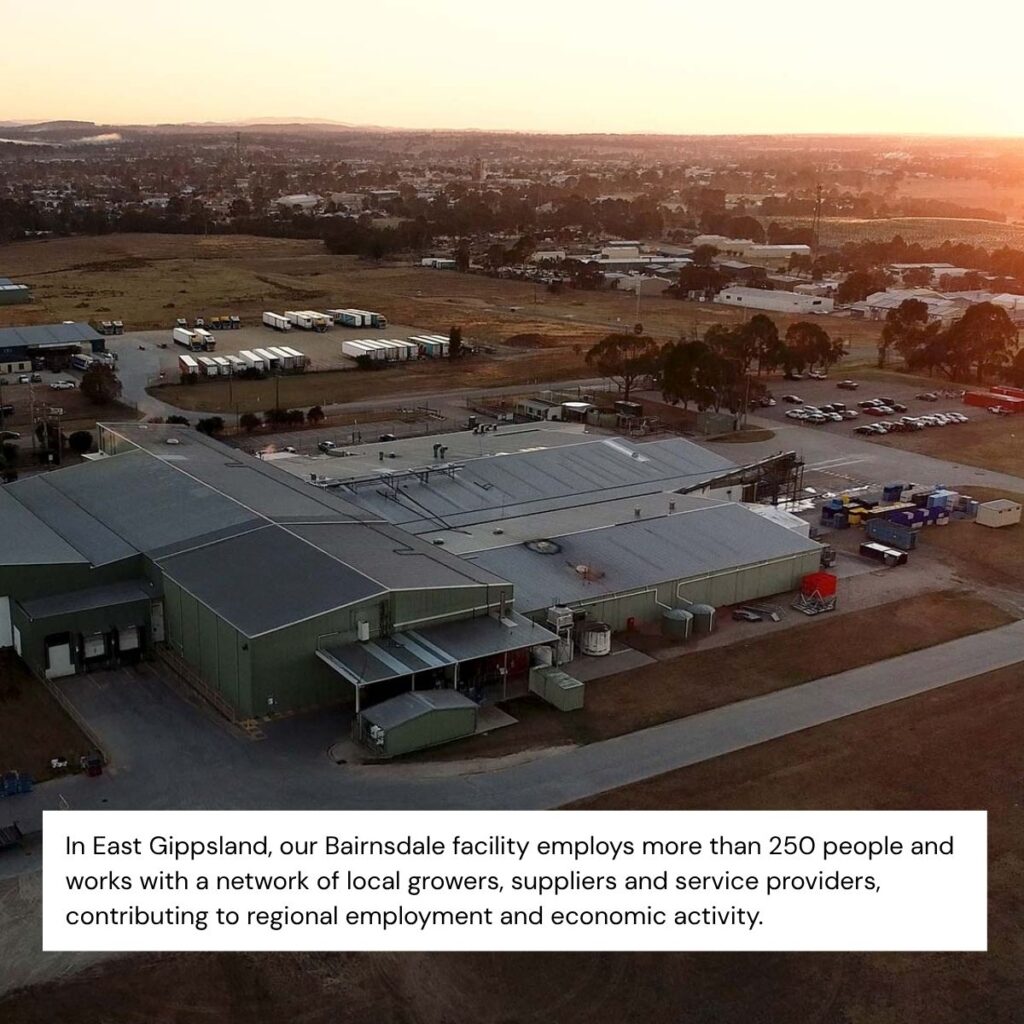 Bairnsdale facility contributing to regional employment.